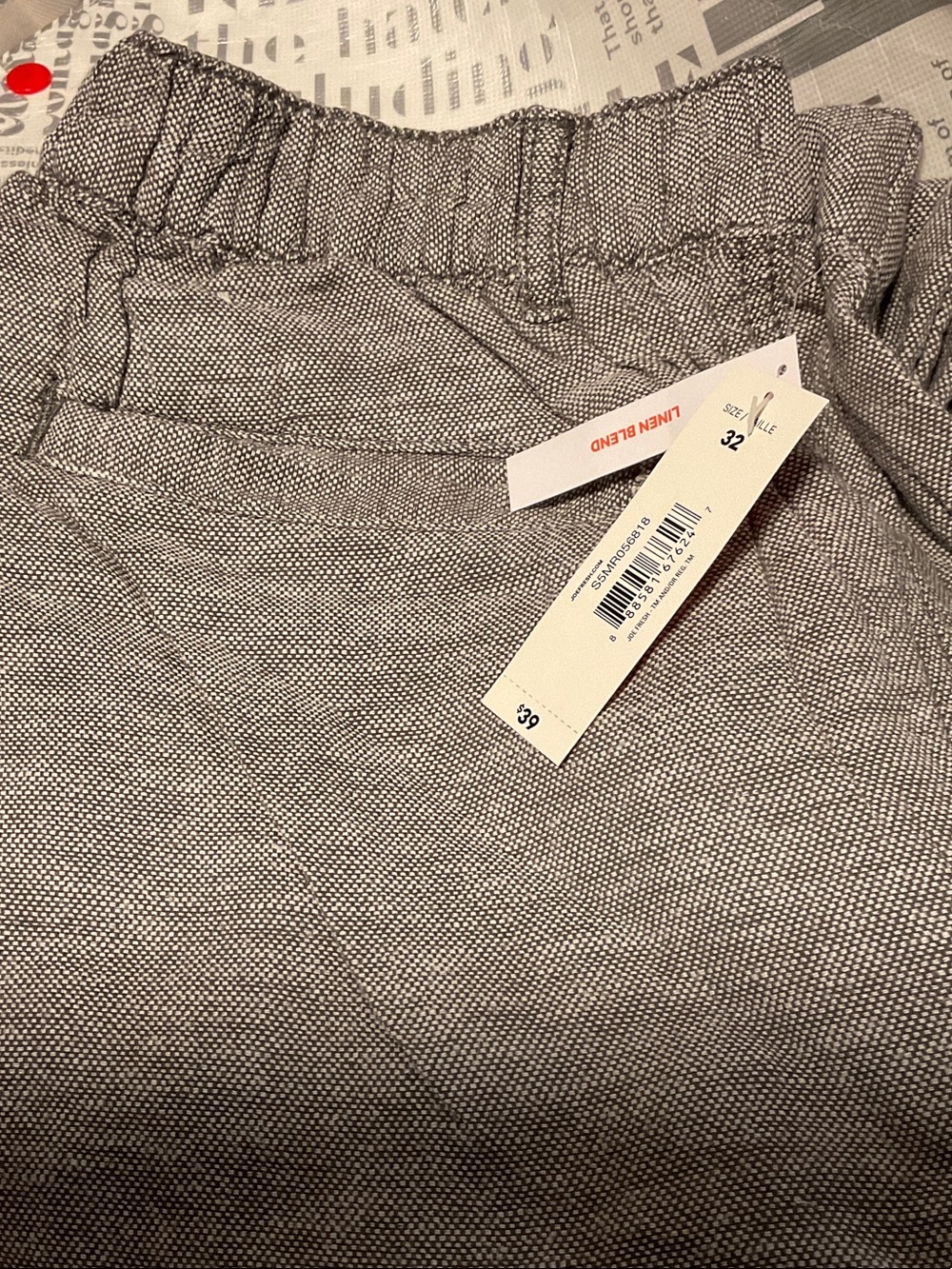 Joe Fresh Gray Textured Elastic Waist Pants